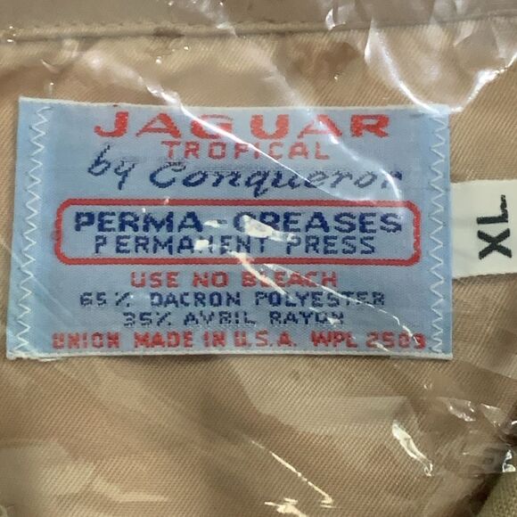 Vintage New Jaguar Tropical By Conqueror Styled Service Shirt Short Sleeve XL - Picture 3 of 17